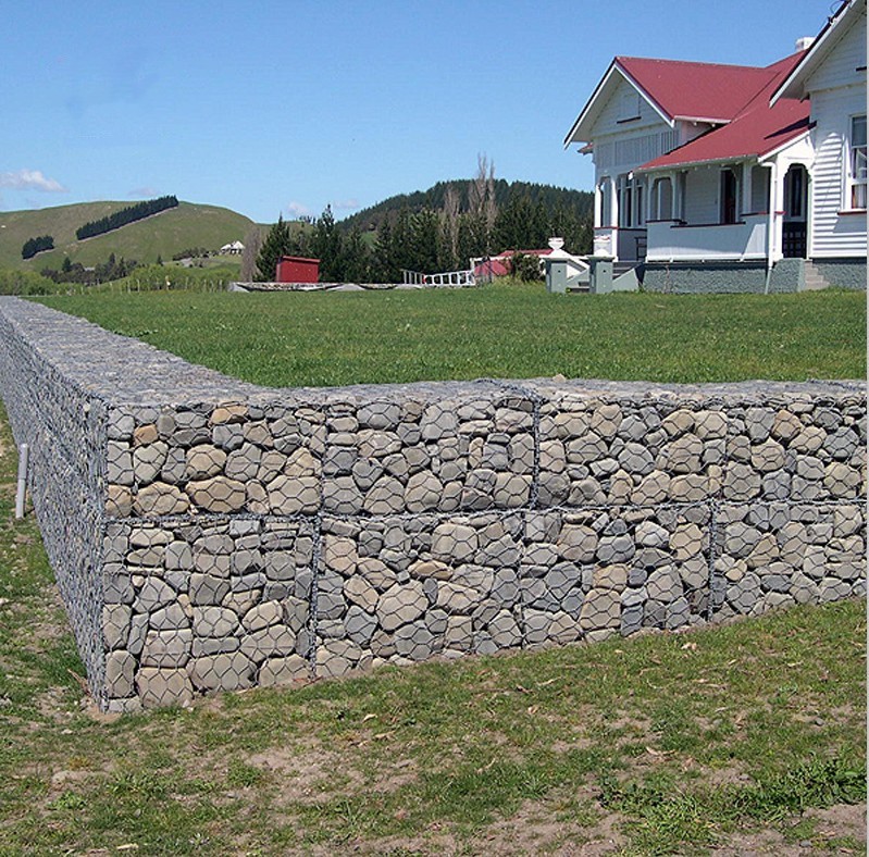 welded stone gabion fence /  stone wall gabion fence