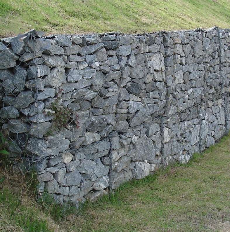 welded stone gabion fence