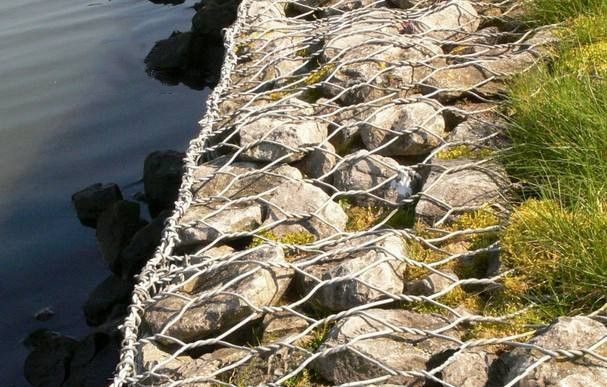 welded stone gabion fence /  stone wall gabion fence