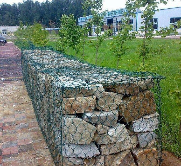 welded stone gabion fence