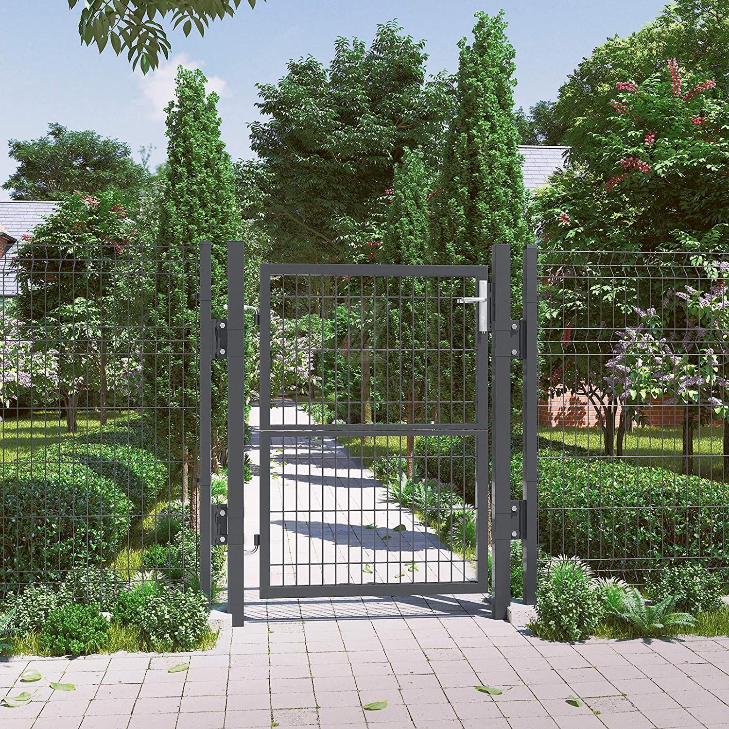 galvanized metal fence garden gate